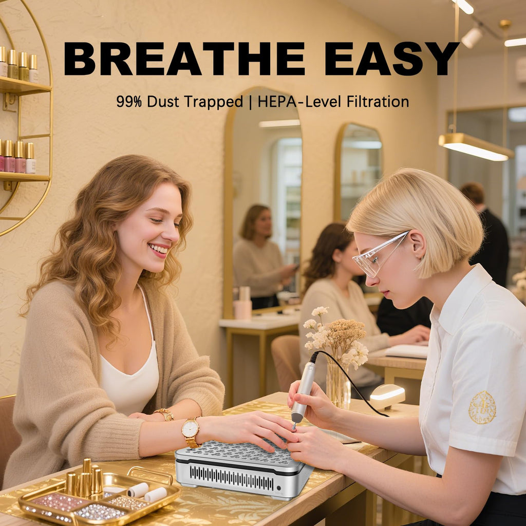 Nail Dust Collector, Cordless 1000Pa Suction with 10 Speed Levels