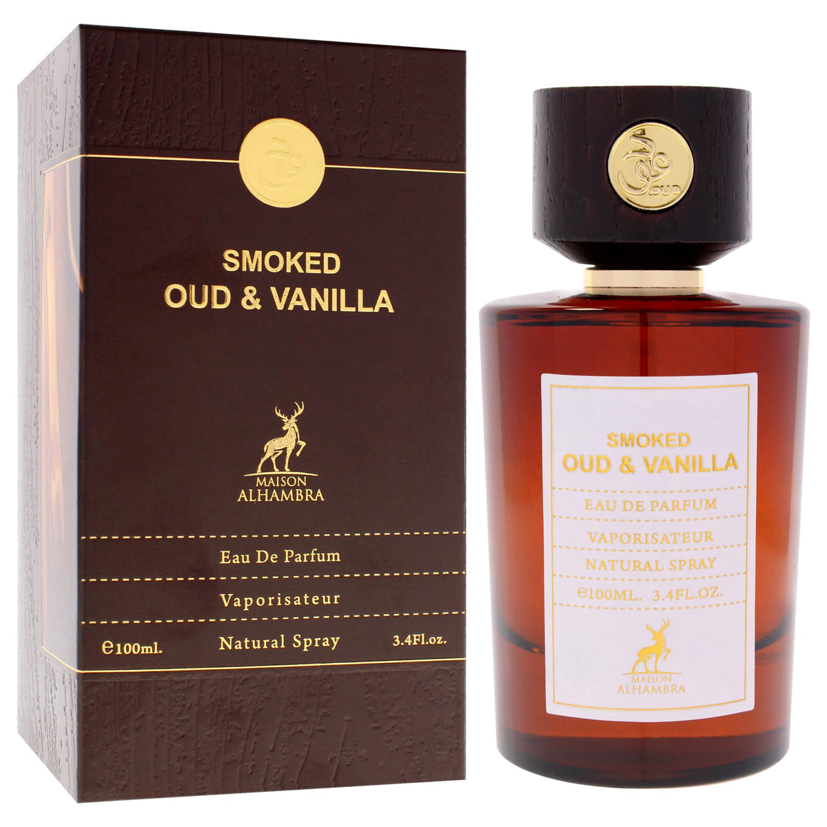 Maison Alhambra Smoked Oud and Vanilla Men's Eau de Parfum Spray, 3.4 oz