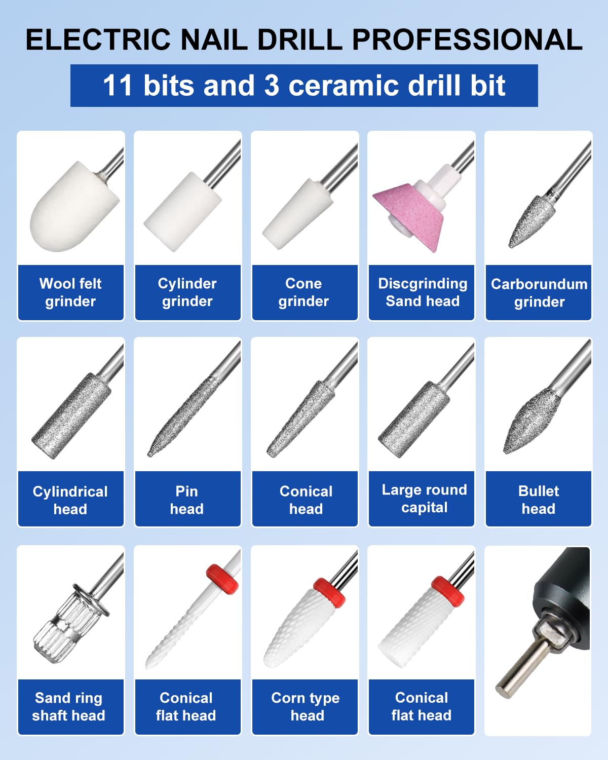 Professional Cordless Nail Drill Kit with LCD Display
