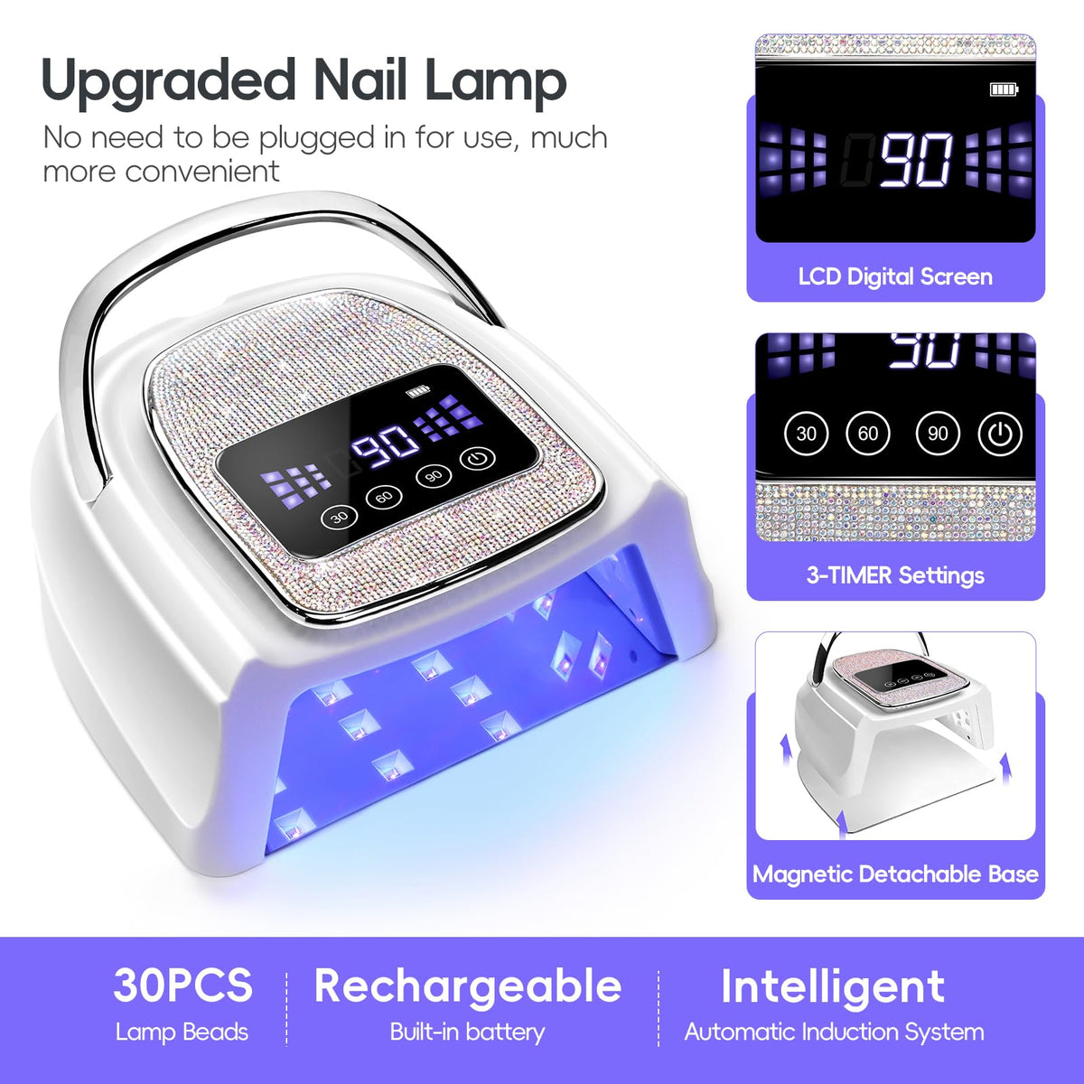 COSCELIA Cordless Rechargeable UV Nail Lamp for Gel Nails