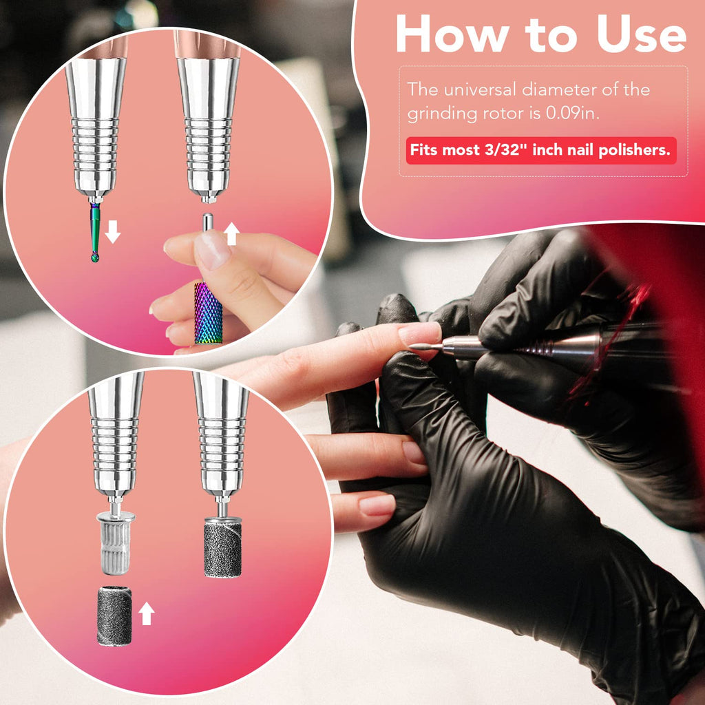 Onism Nail Drill Bits Set for E-File Manicure and Nail Care