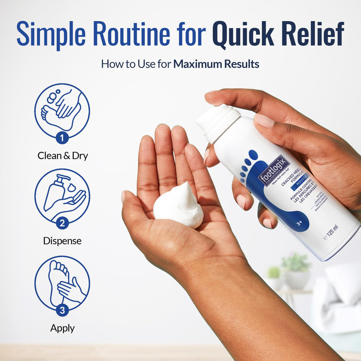 FOOTLOGIX Cracked Heel Formula Mousse with Urea, 4.23 oz