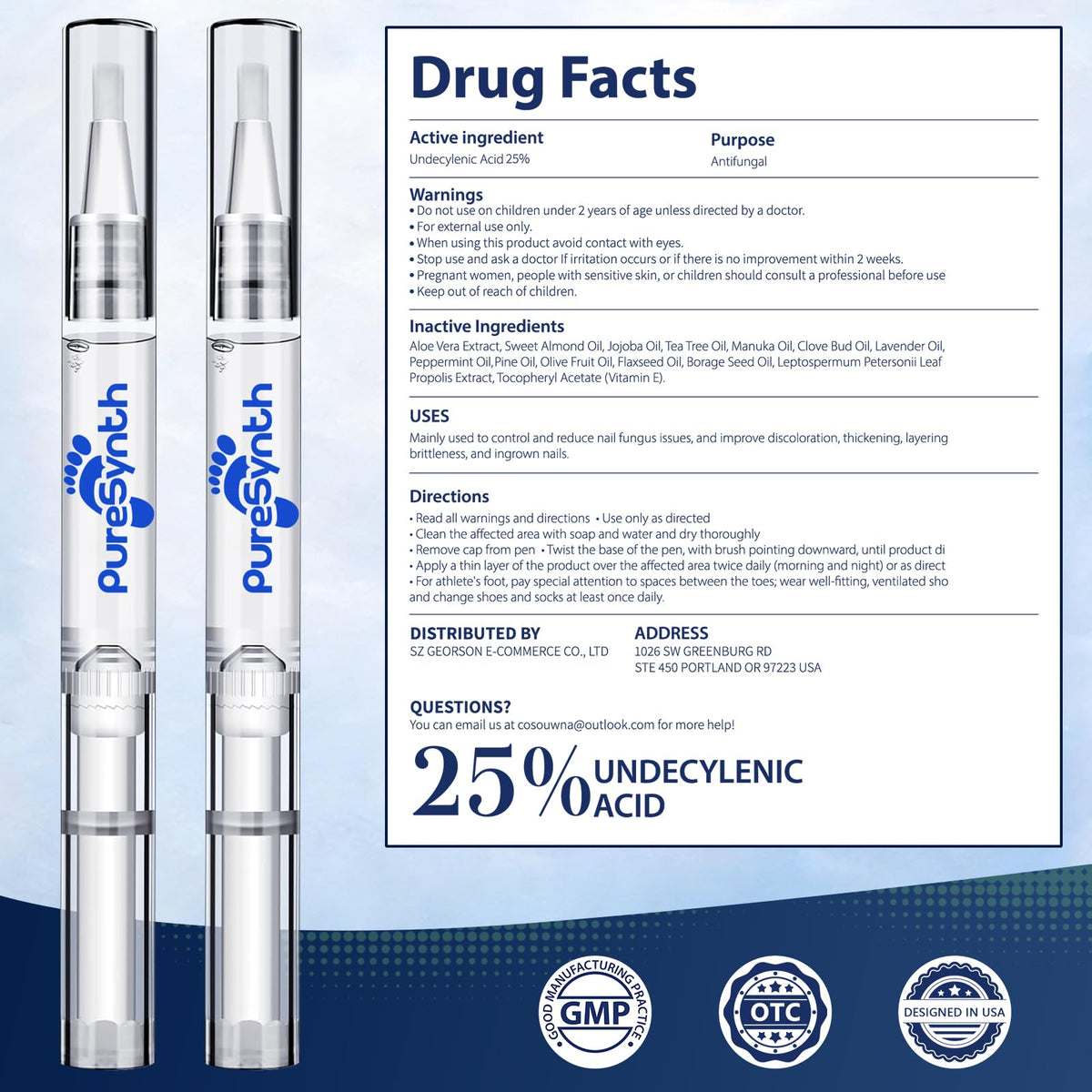 Nail Fungus Repair Pen with 25% Undecylenic Acid, Aloe & Vitamin E