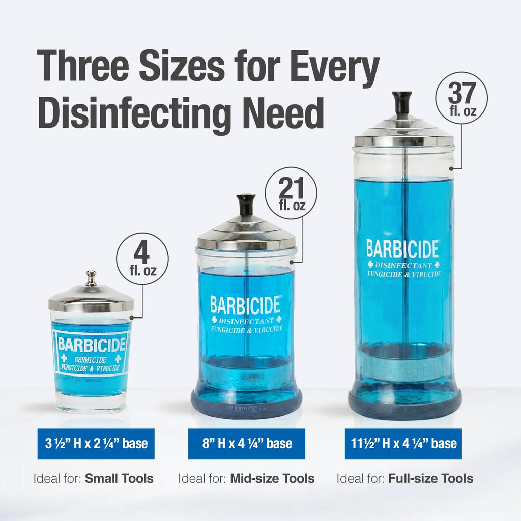 BARBICIDE Disinfecting Jar - Glass Immersion Container with Stainless Steel Tray