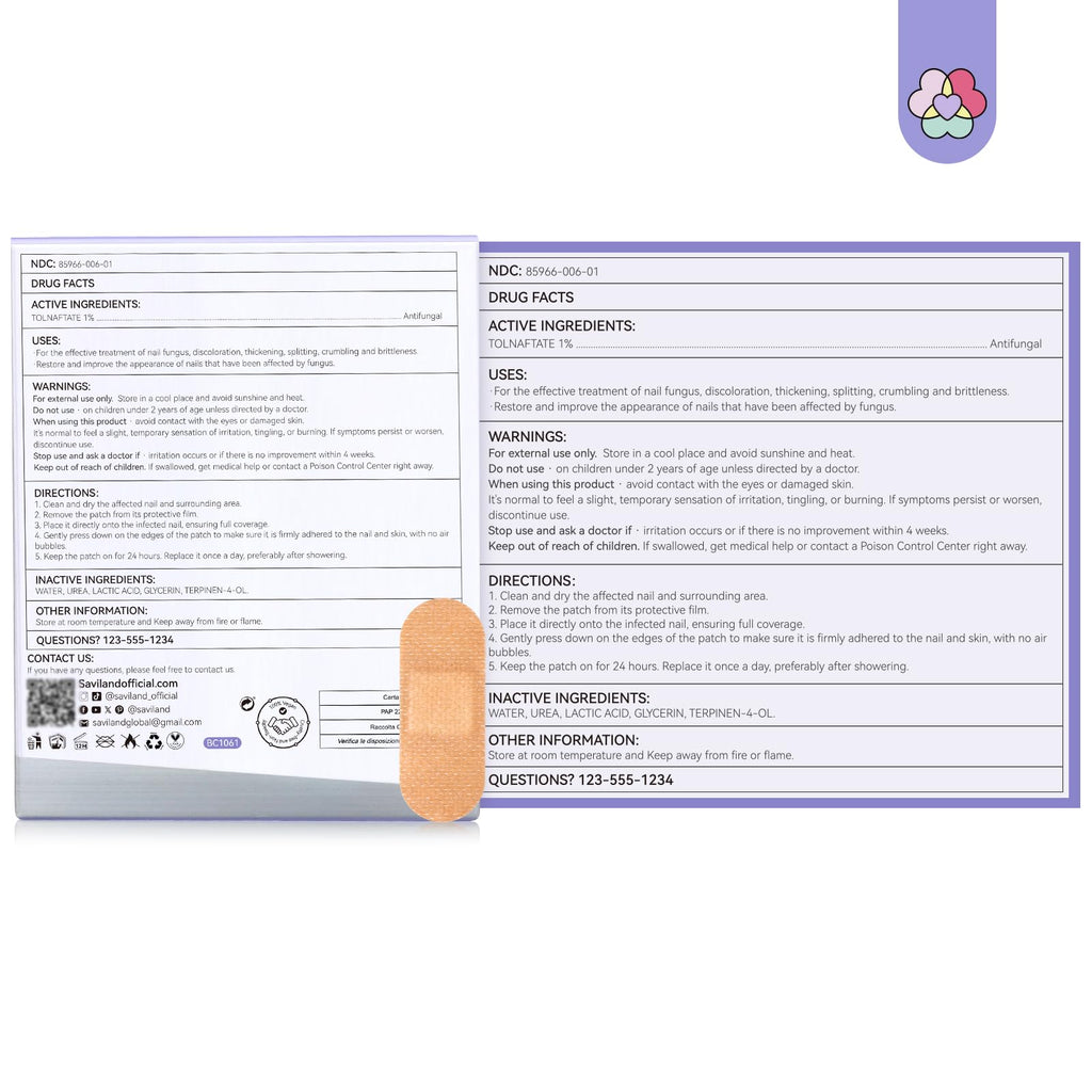 SAVILAND Fungal Nail Patches with 1% Tolnaftate