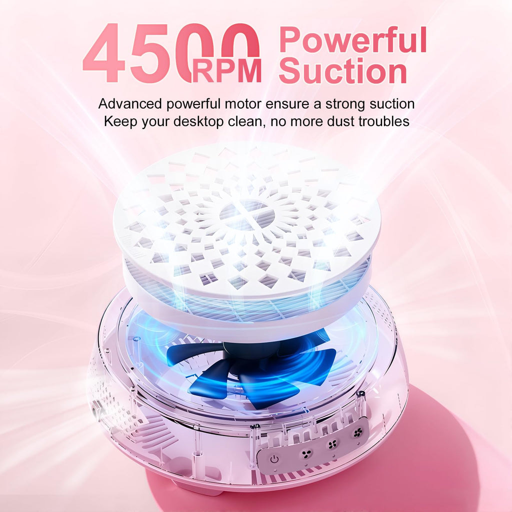 Professional Nail Dust Collector with Quiet Suction and Reusable Filter