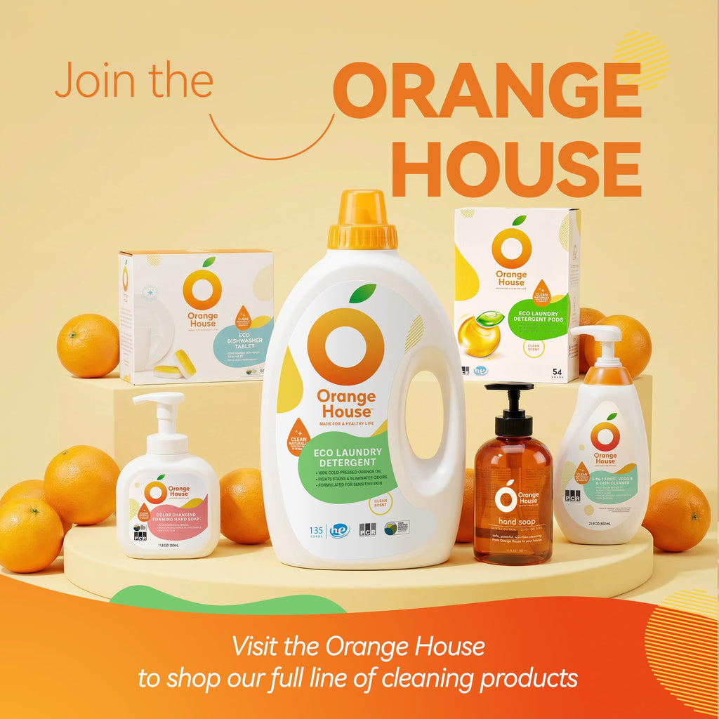 ORANGE HOUSE Hand Soap, 12 Fl Oz, Cold-Pressed Orange Oil, Moisturizing Citrus Formula