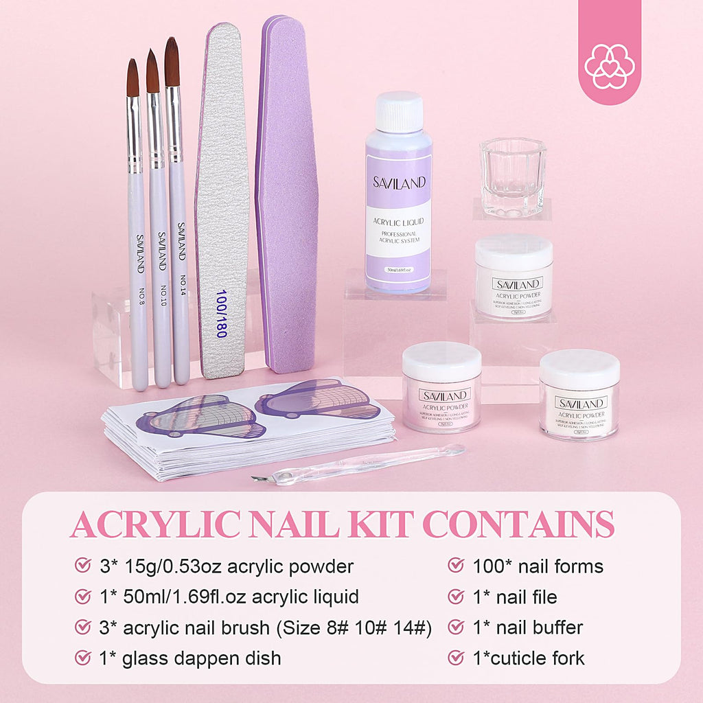 SAVILAND Acrylic Nail Kit for DIY Nail Styling