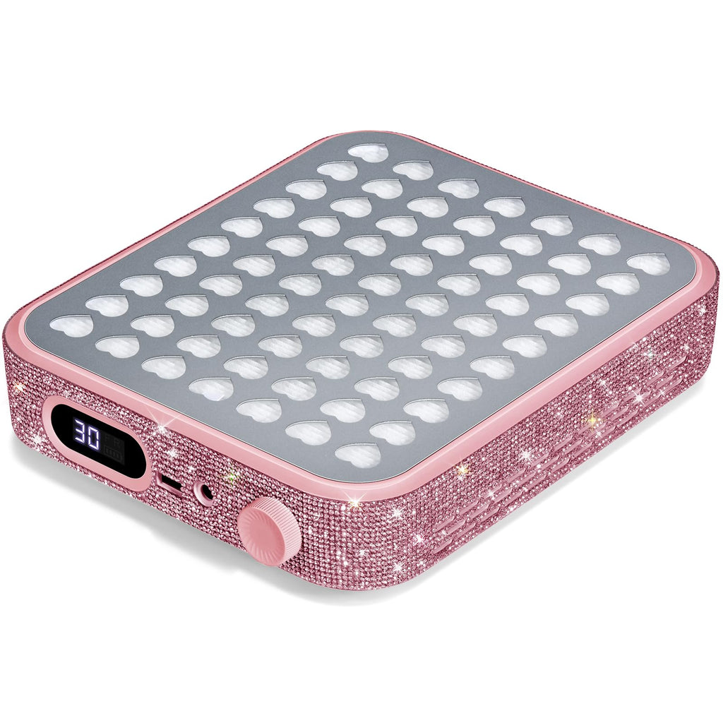 Nail Dust Collector with Reusable Filter, Quiet Adjustable Suction, Pink Diamond