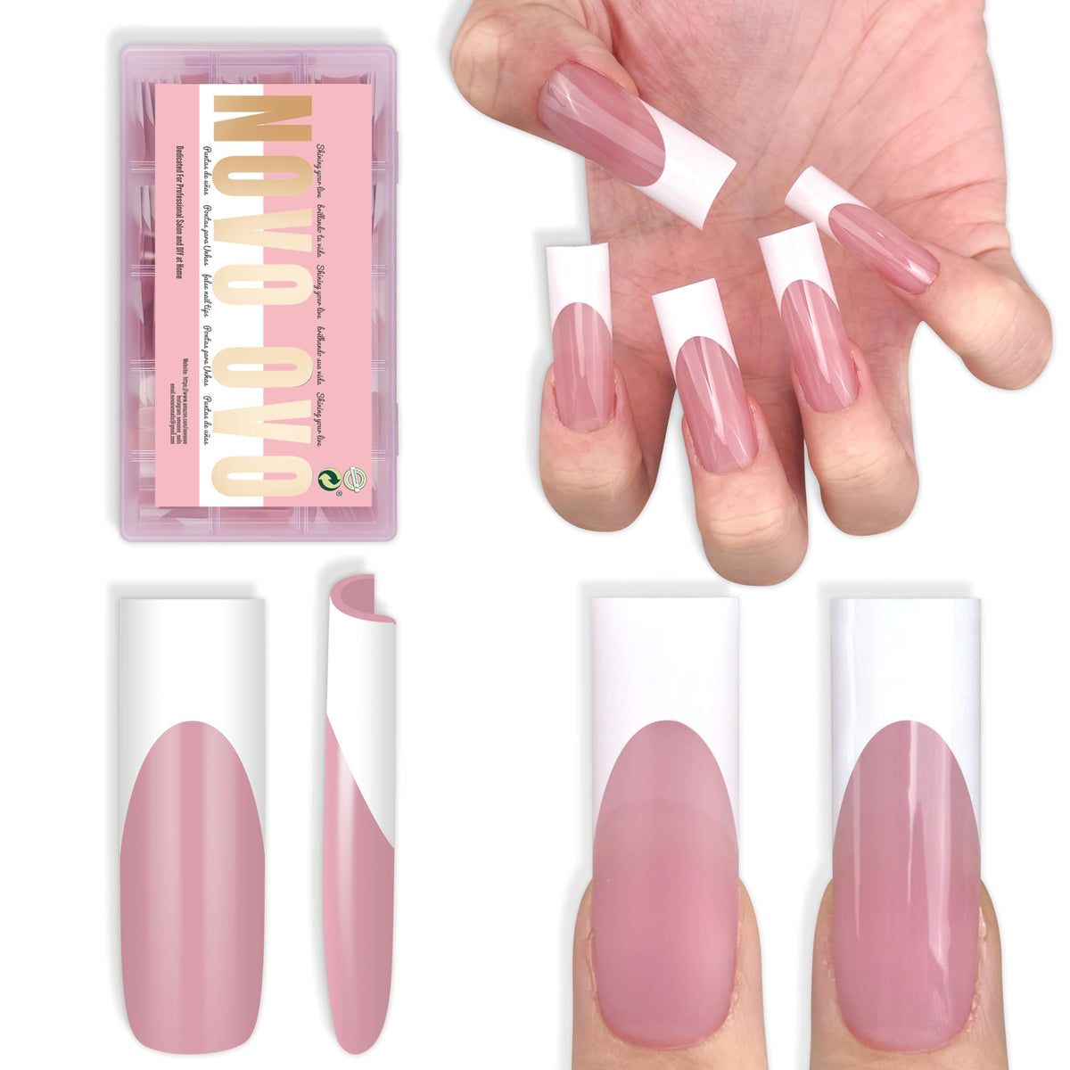 NOVO OVO Soft Gel Full Cover Press-On Nail Tips
