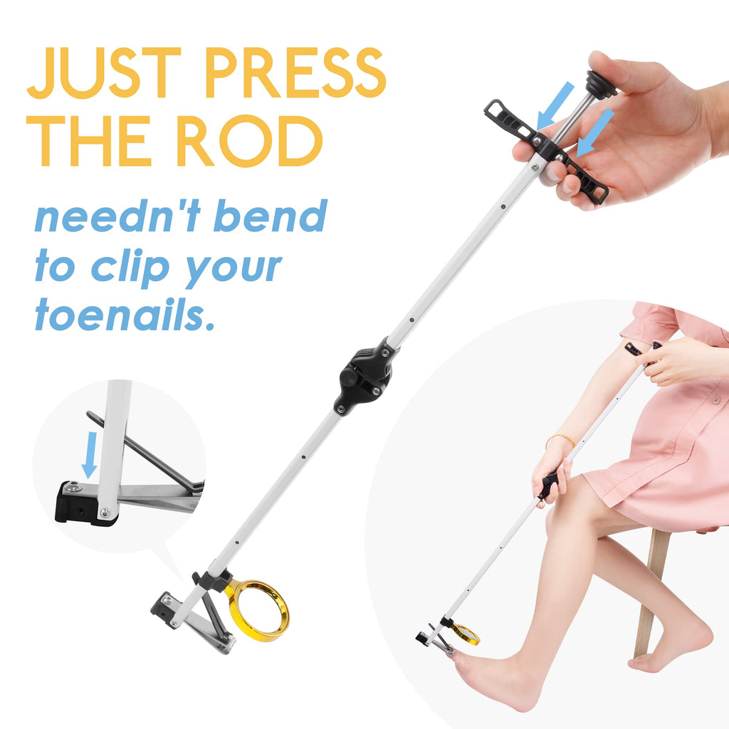 DEPSUNNY Foldable Long-Handle Toenail Clipper with Magnifier