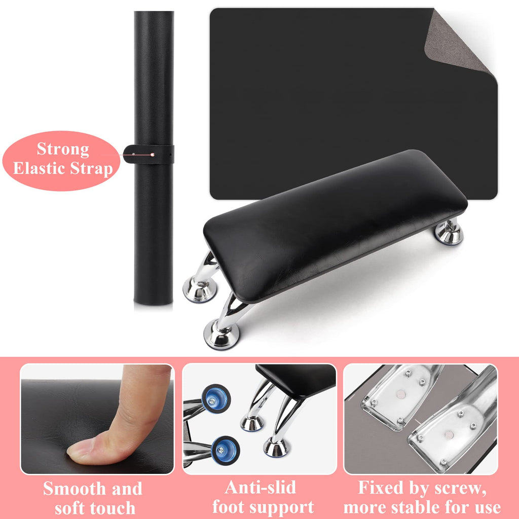 Nail Arm Rest with Nail Table Mat, Microfiber Leather Hand Cushion