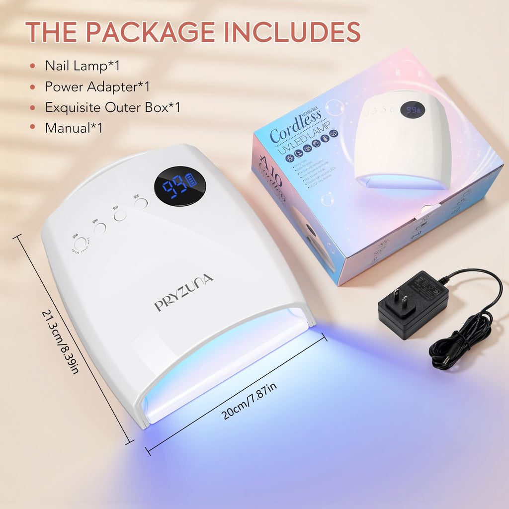 72W UV LED Nail Lamp, Cordless Gel Nail Dryer with Smart Sensor