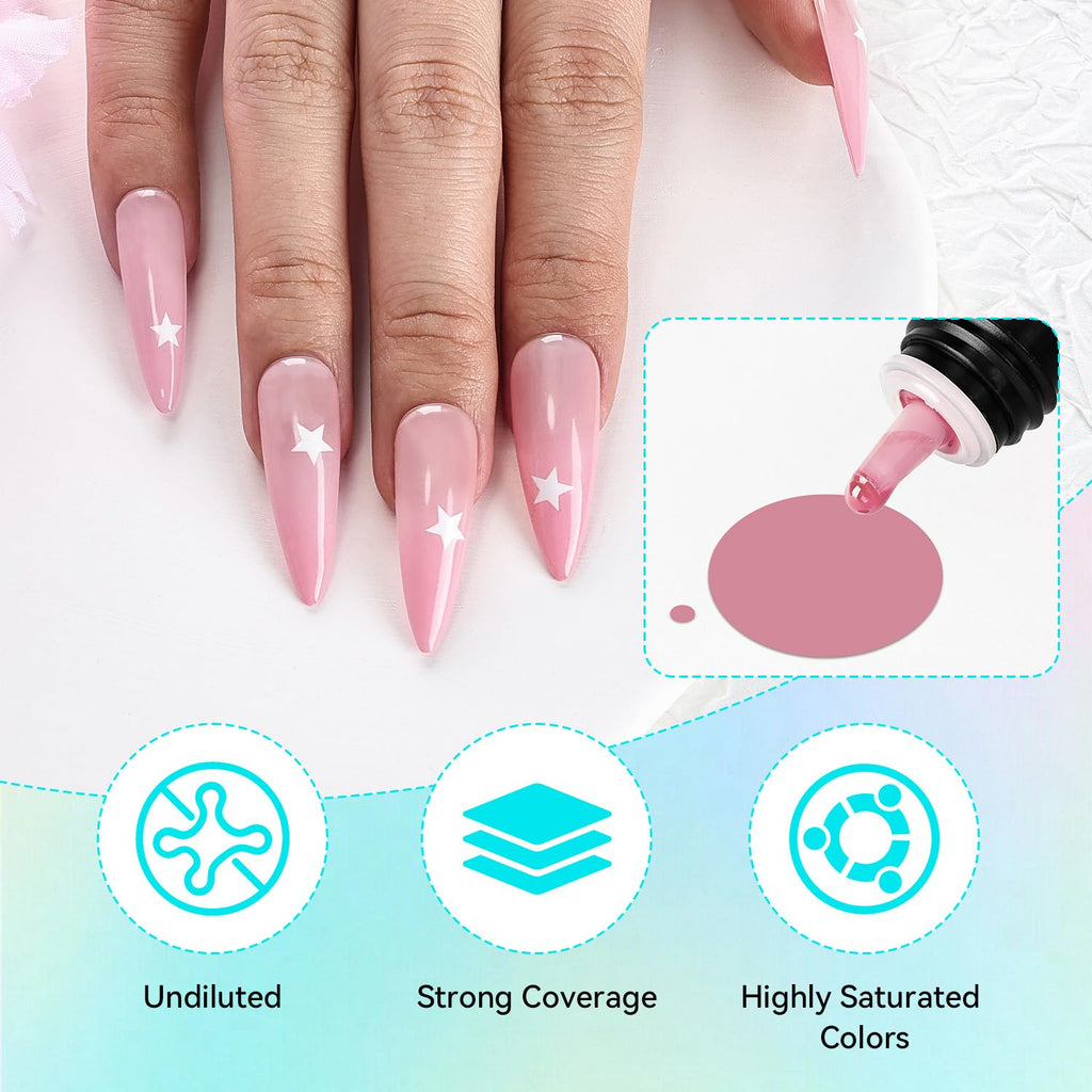 JODSONE Airbrush Gel Nail Polish Set, No-Dilution Nail Art Colors