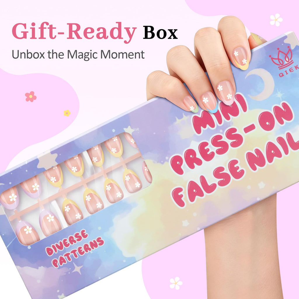 Kids Press-On Nail Kit with Adhesives and Nail Tools