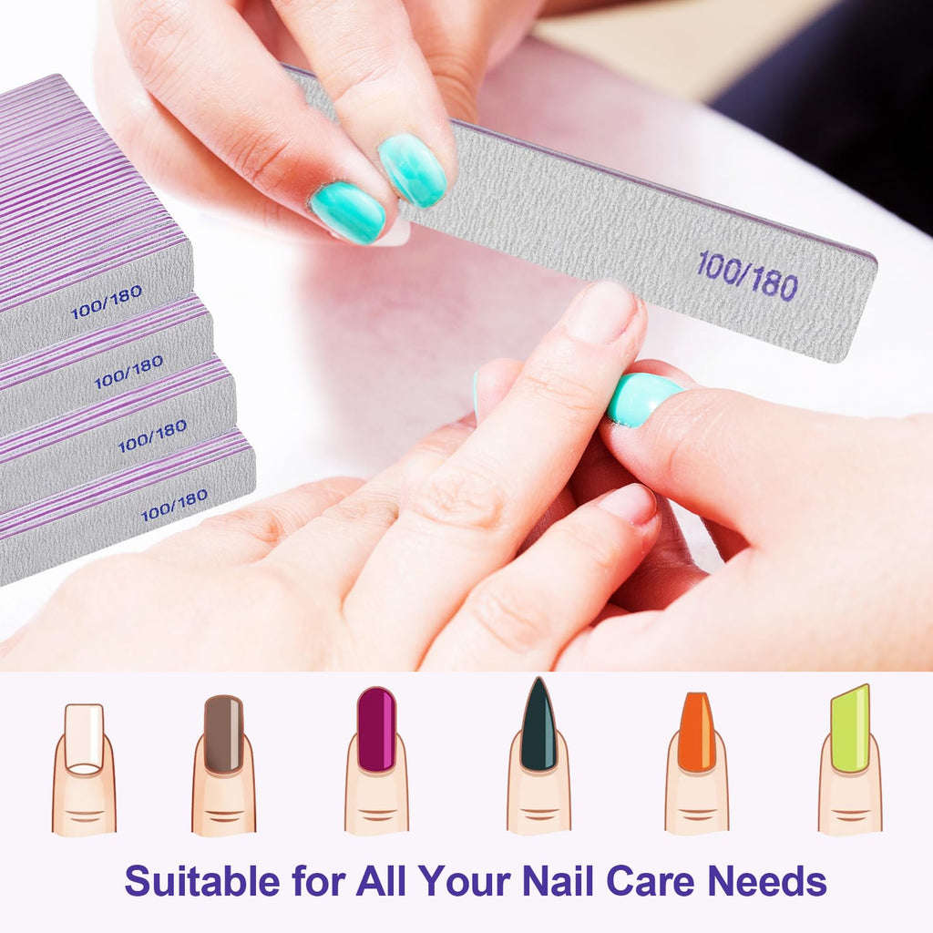 HomeyEra 100/180 Grit Double-Sided Nail Files