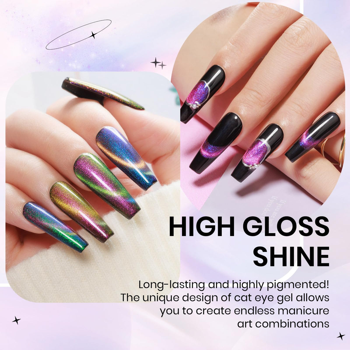 12-Color Cat Eye Gel Polish Collection with Magnetic Effect