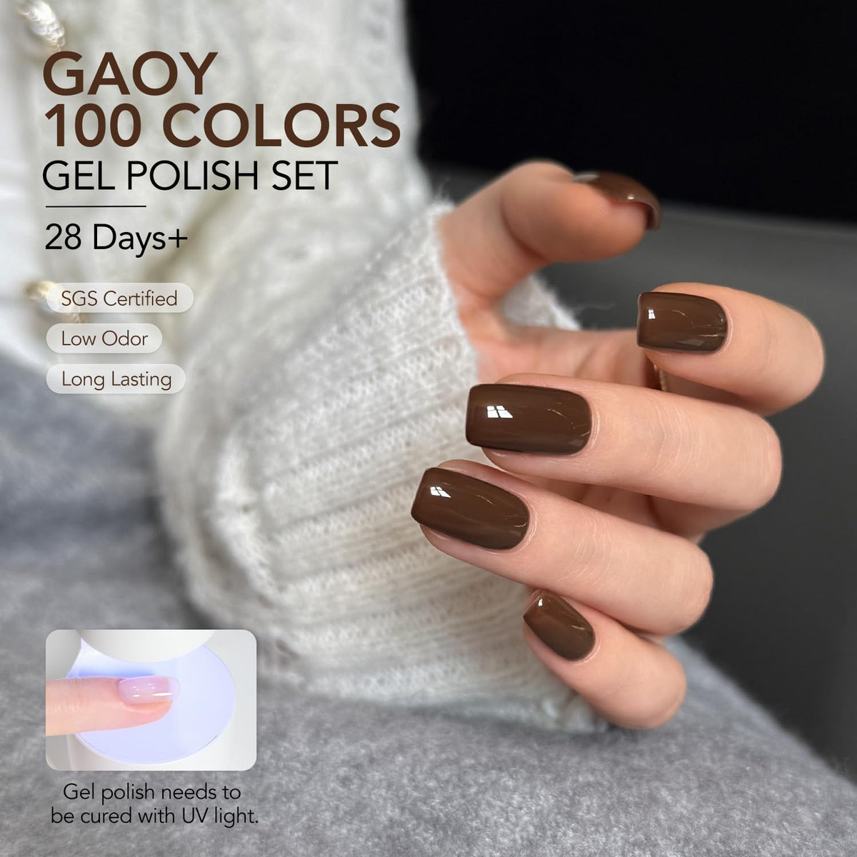 GAOY 108-Piece Gel Nail Polish Set with Base, Top & Builder Gel