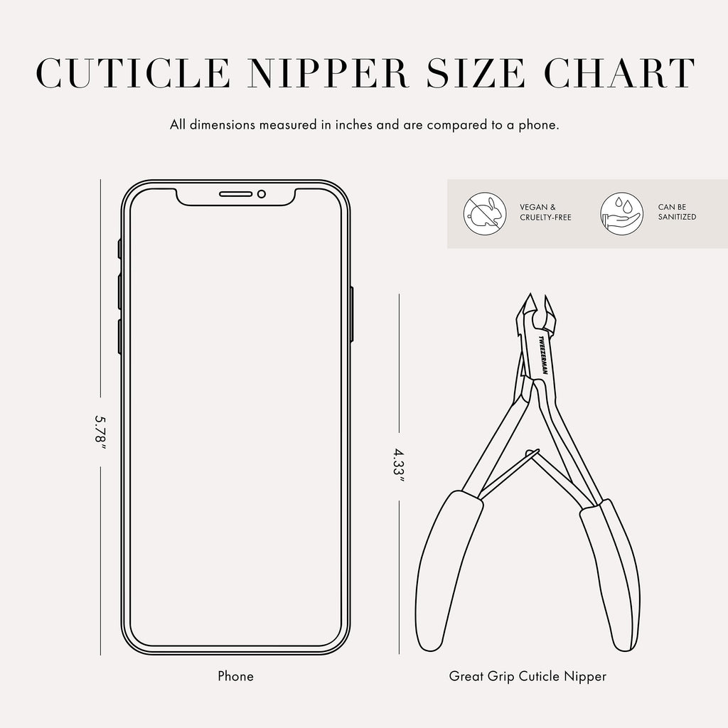 Tweezerman Great Grip Cuticle Nipper Black Stainless Steel
