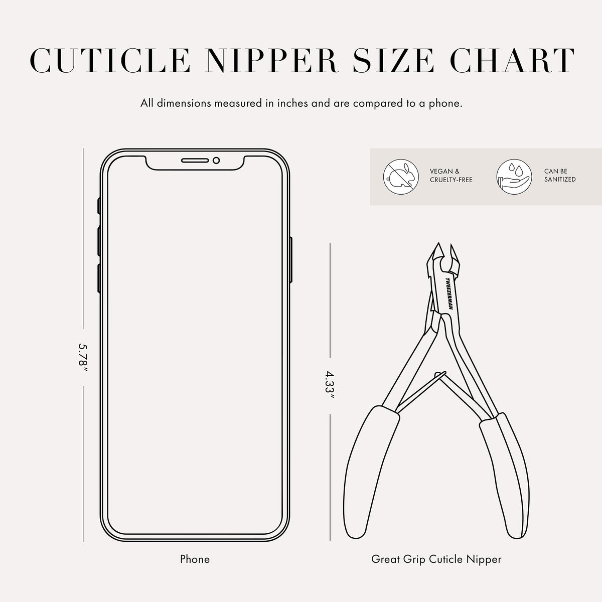 Tweezerman Great Grip Cuticle Nipper Black Stainless Steel