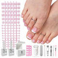 SXC Cosmetics X-Pro Tips French Tip Press-On Toenails, Short