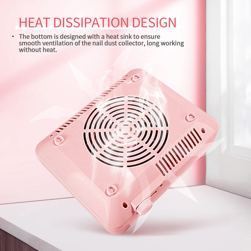 SAVILAND Nail Dust Collector with LED Lamp and Reusable Filter