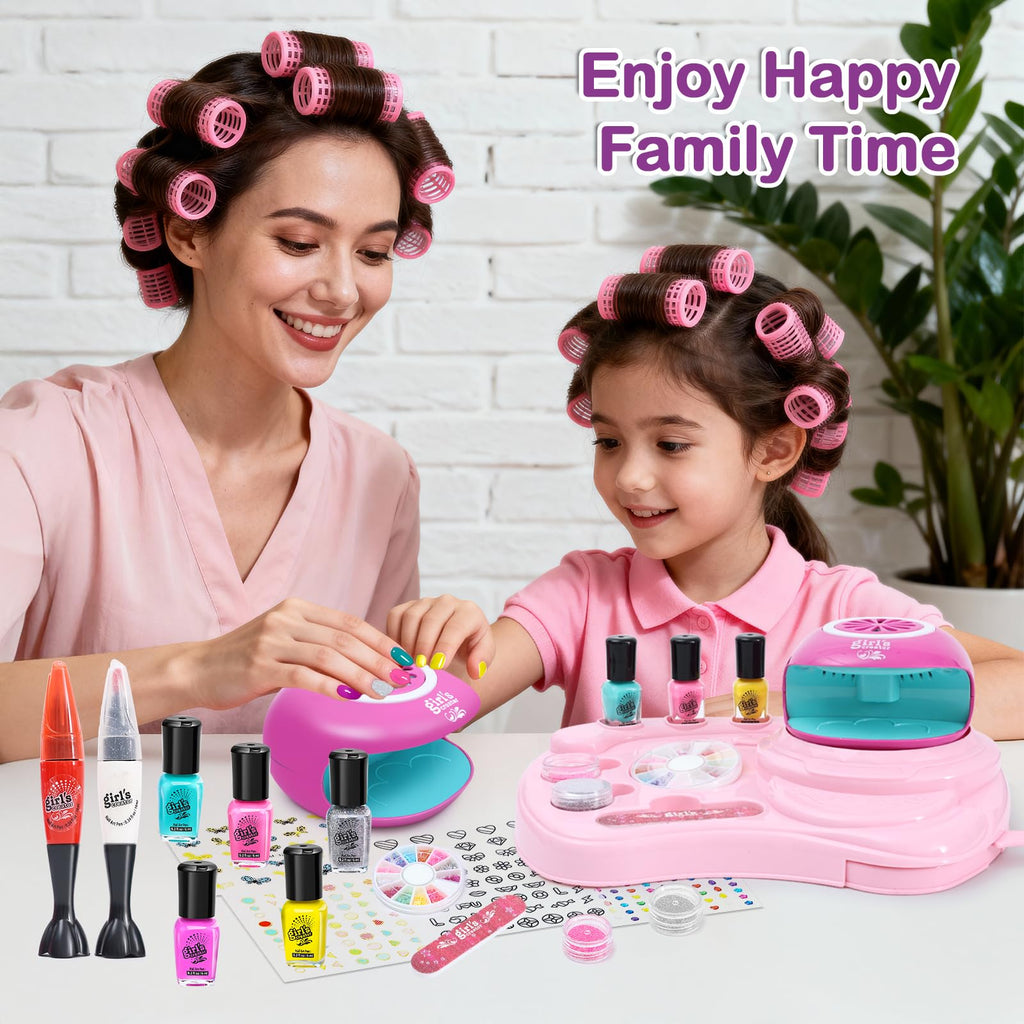 Combaybe Kids Nail Polish Set with Peelable Polish and Nail Dryer