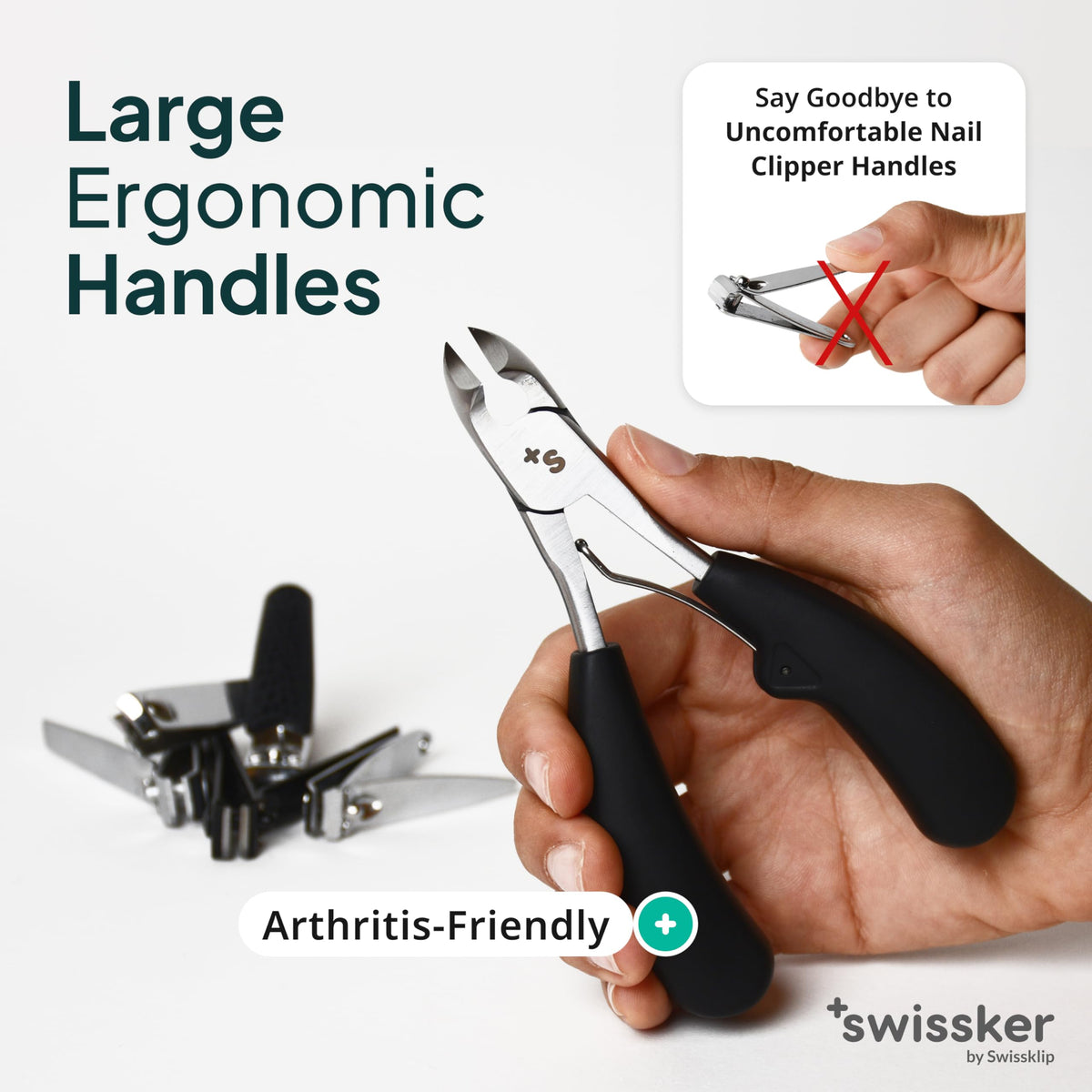 Swissker by Swissklip Heavy Duty Toenail Clippers for Thick Nails