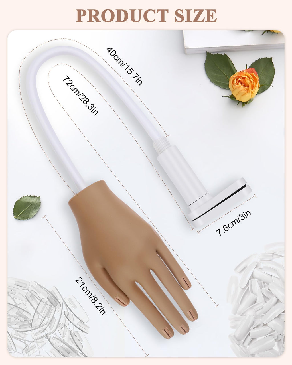Silicone Nail Practice Hand for Acrylic Nail Training