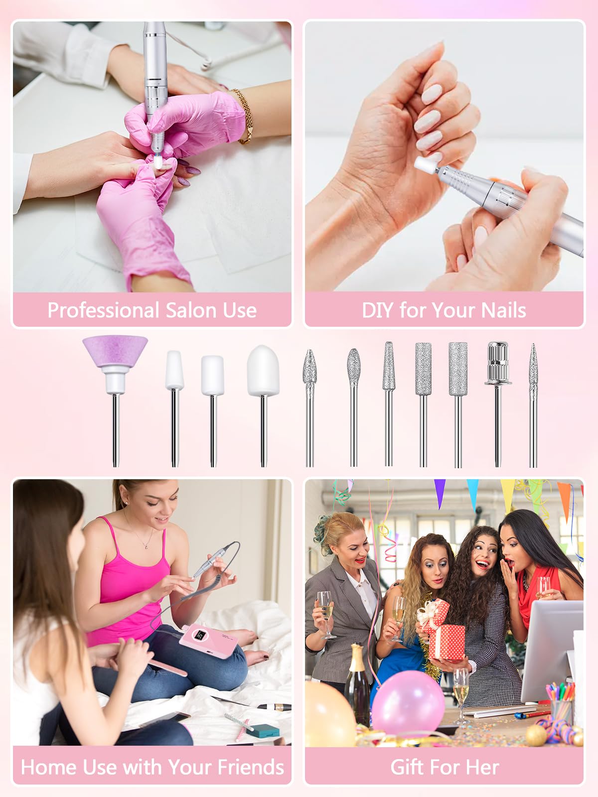 Professional Rechargeable Nail Drill 50,000 RPM with Bits