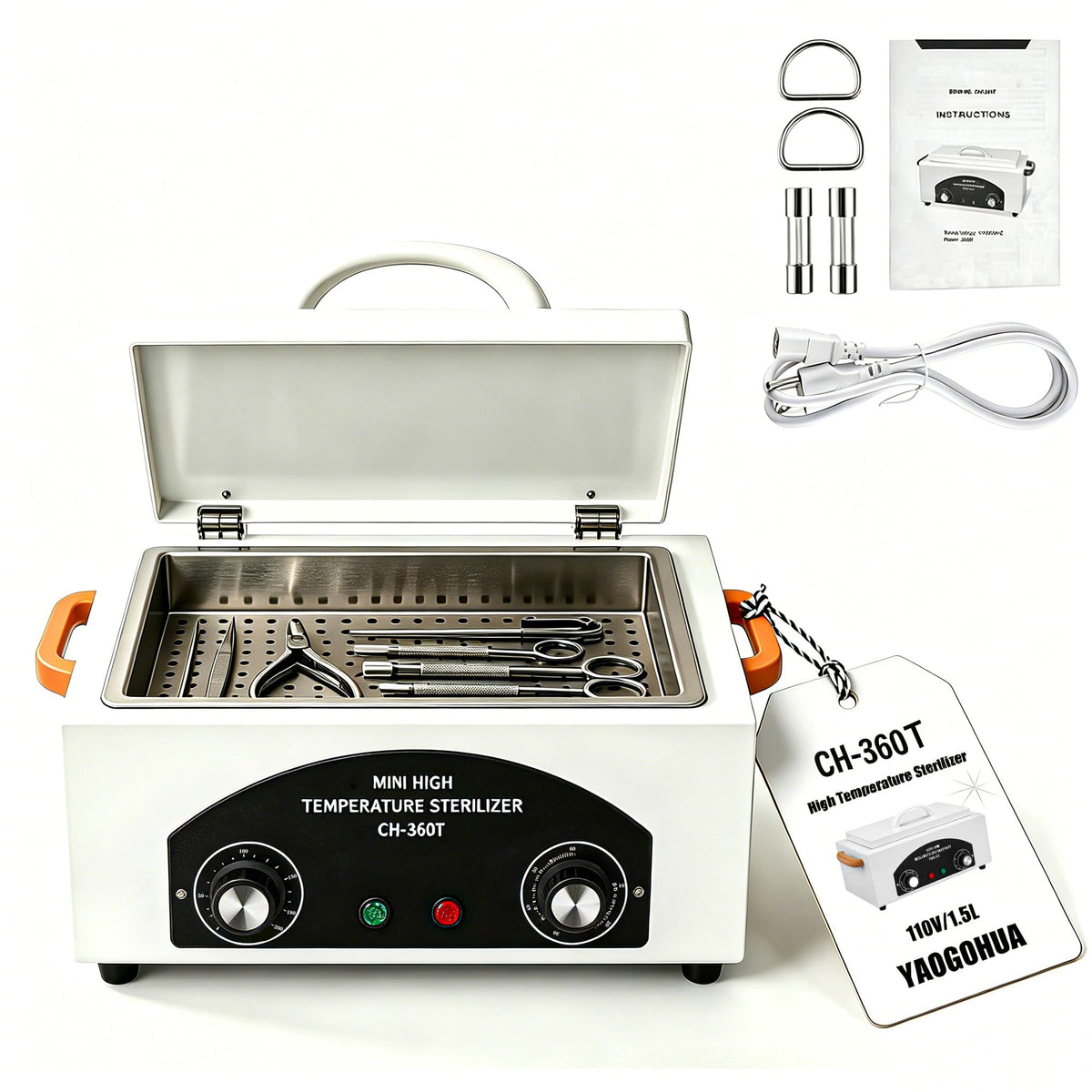High Temperature Nail Tool Sterilizer Autoclave Machine, 110V 1.5L 300W