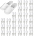 Nexboraque 30 Pairs Disposable White Spa Slippers, Universal Size