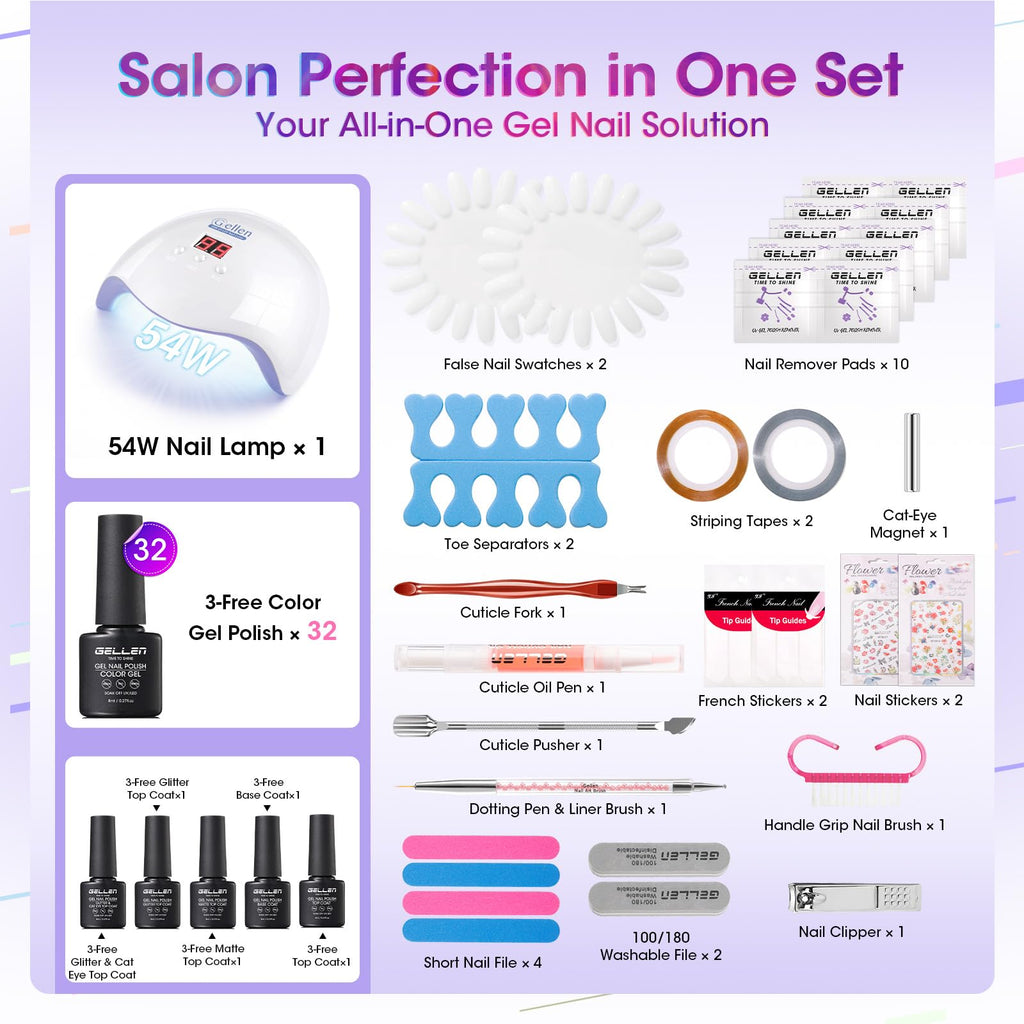 GELLEN Gel Nail Polish Set for DIY Manicures