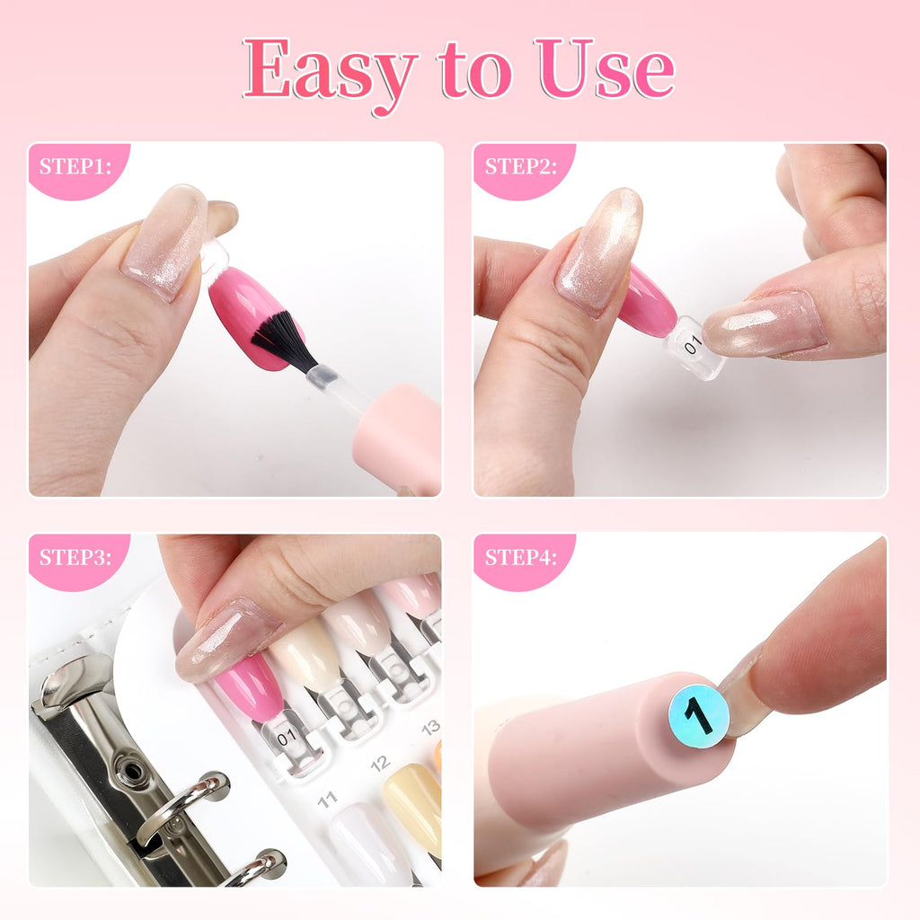Nail Polish Color Swatch Book with Replacement Tips and Number Labels