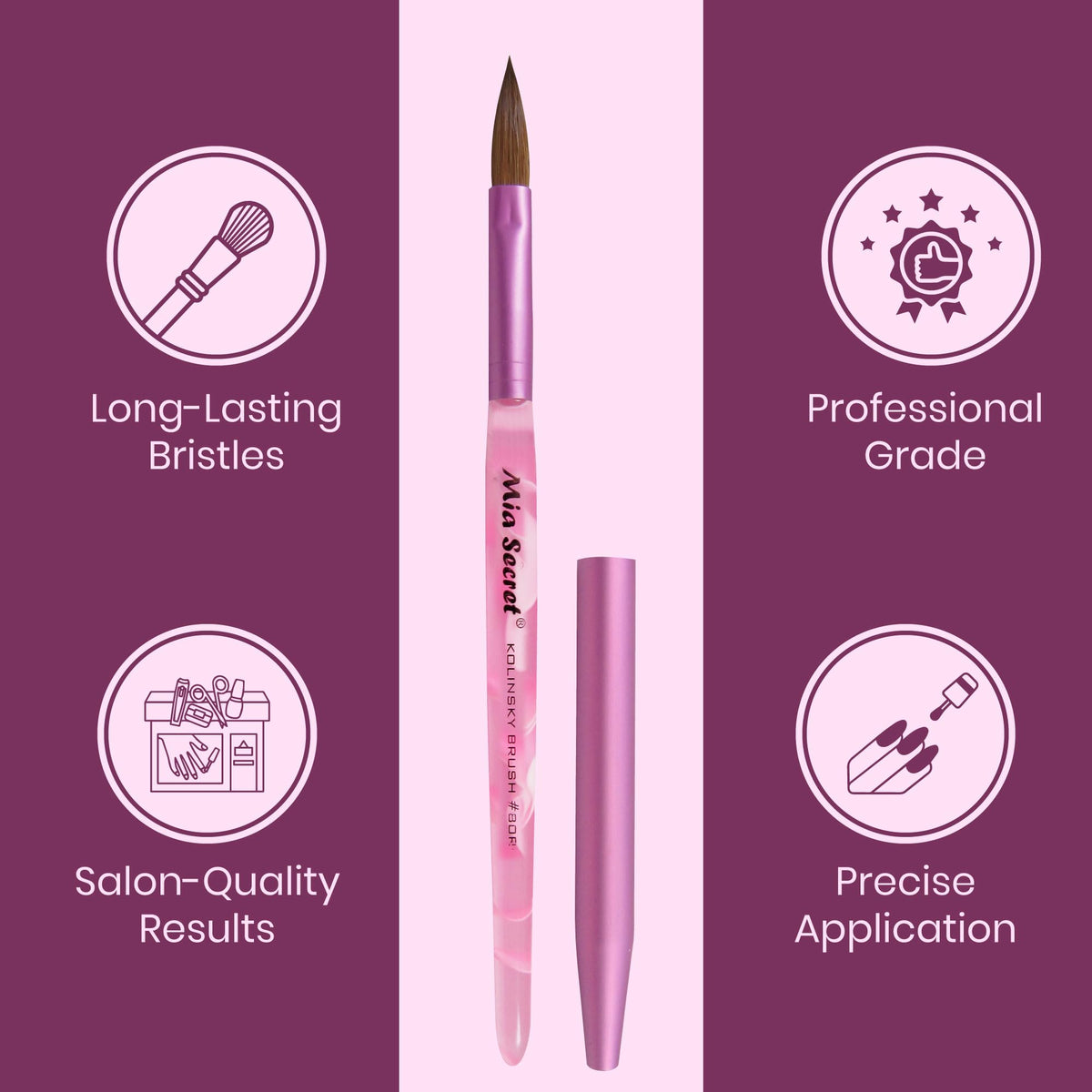 Mia Secret Oval Kolinsky Nail Brush Size #8