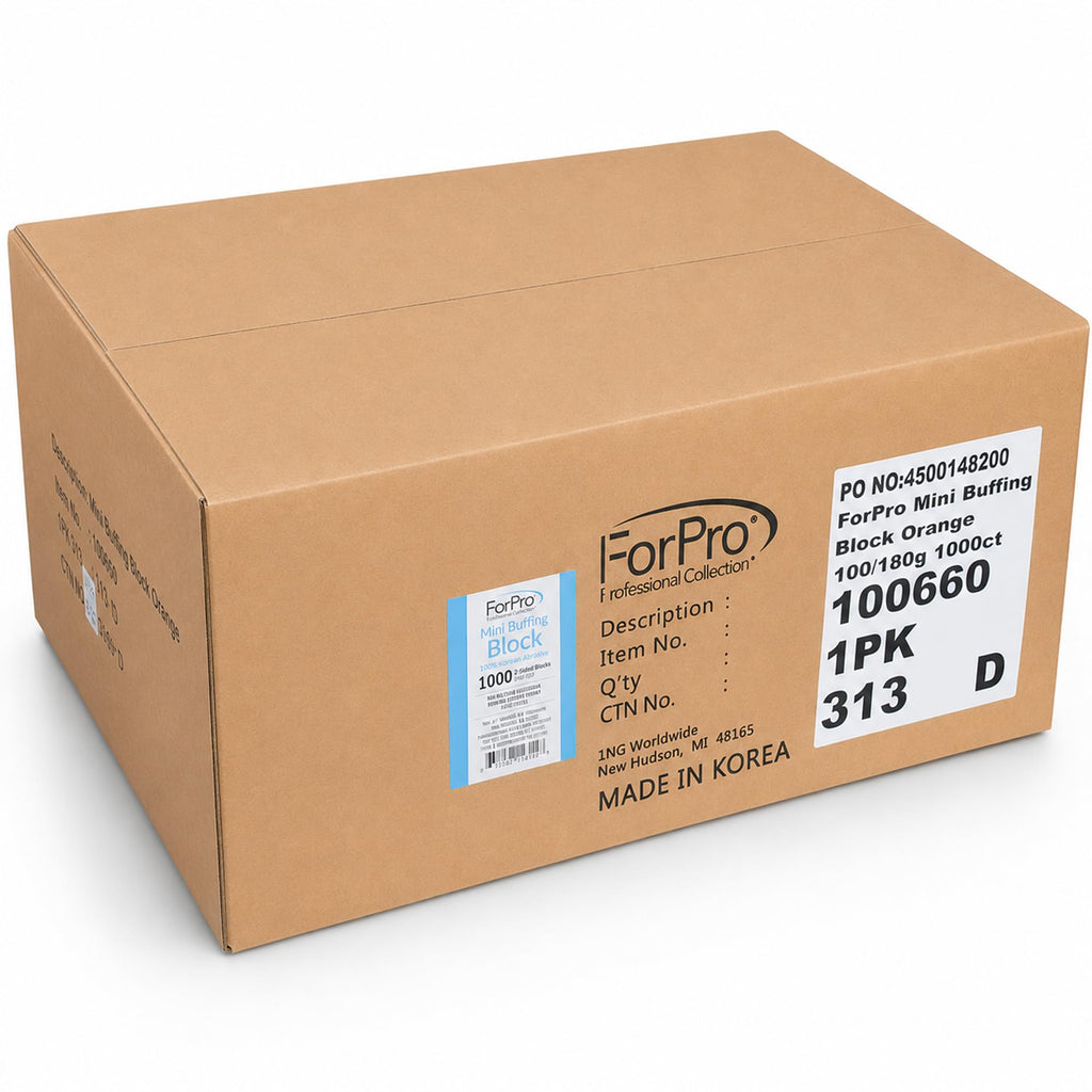 ForPro Orange Mini Buffing Nail Blocks, 100/180 Grit, 1000 Count