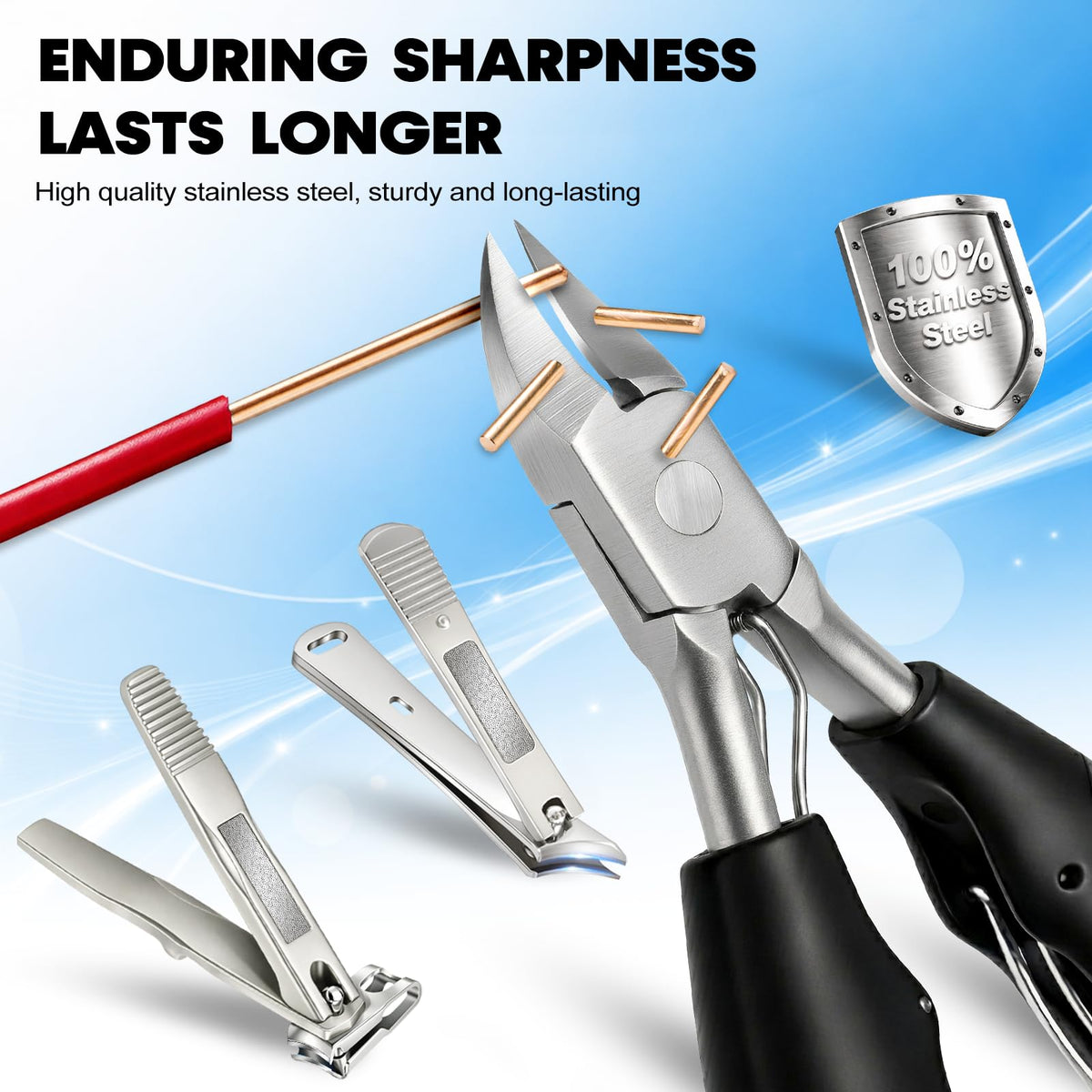 8-in-1 Heavy Duty Nail Clipper & Manicure Pedicure Kit
