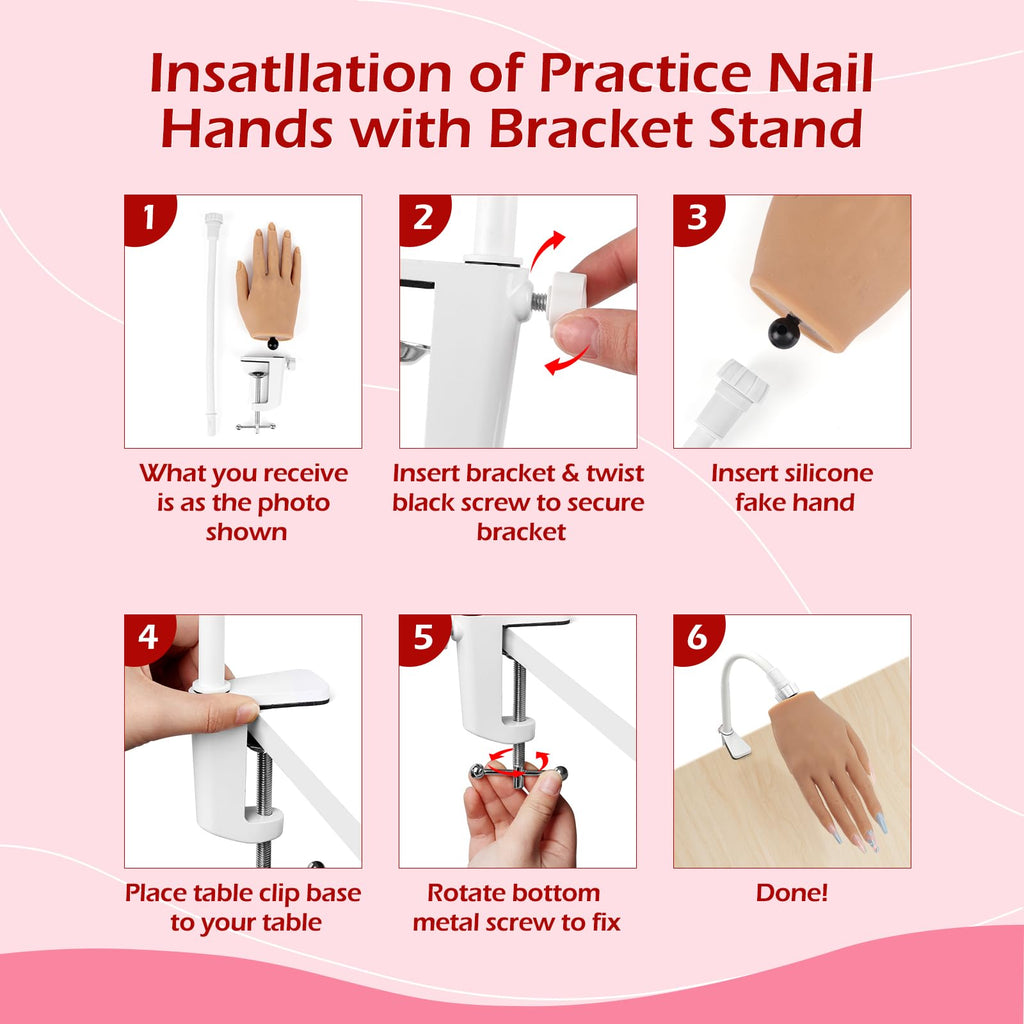 LIONVISON Silicone Nail Practice Hand