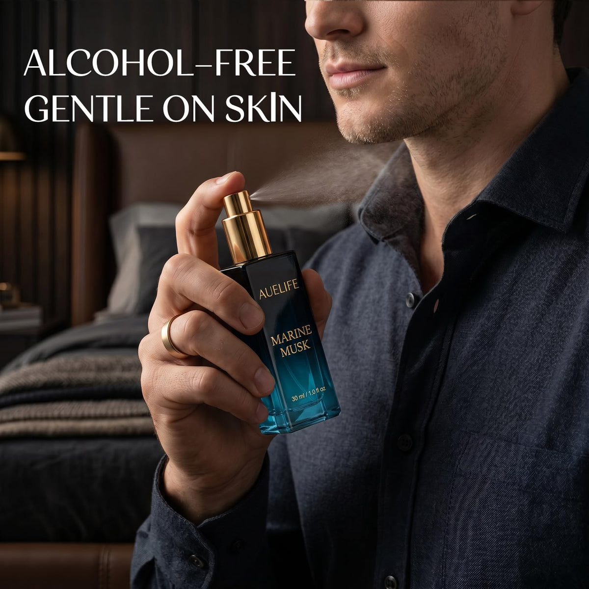 Auelife Men's Perfume Gift Set, 4 x 30mL Alcohol-Free Cologne