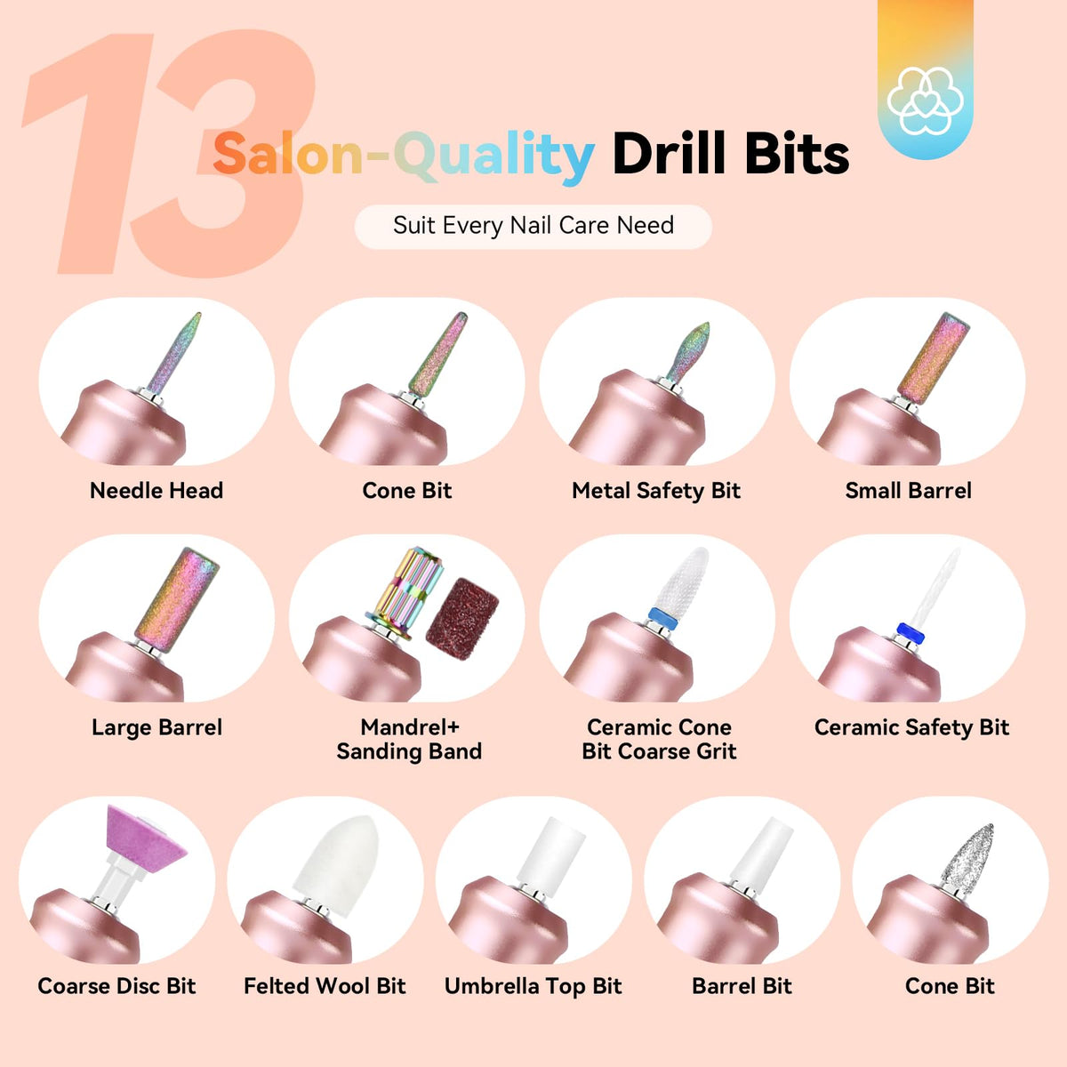 SAVILAND Electric Nail Drill Kit, 40000 RPM Portable Nail File