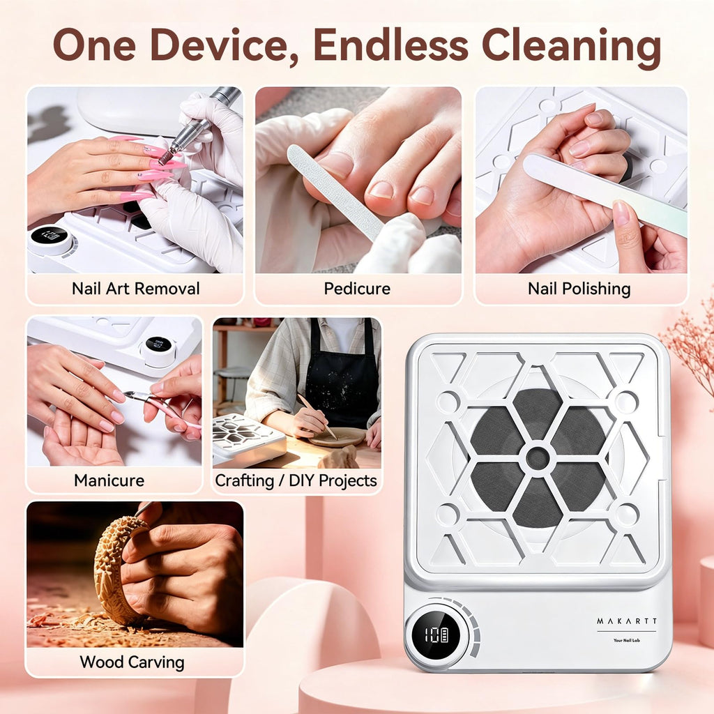 Makartt Rechargeable Nail Dust Collector, 5500 RPM, 10-Speed