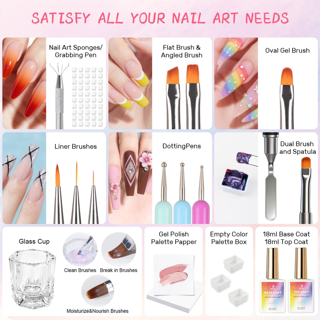 Sponge Pat Paint Gel Nail Polish for Ombre Nail Art
