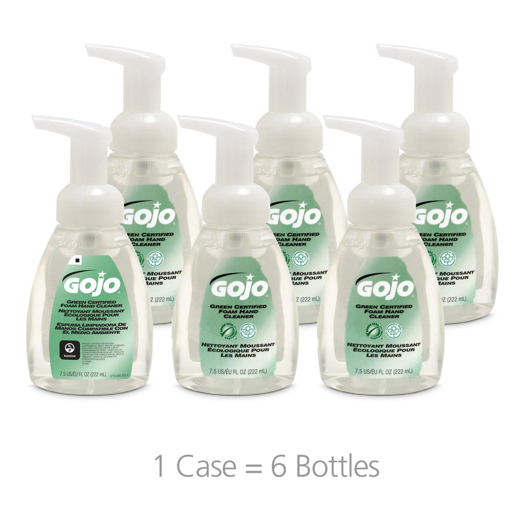 GOJO Fragrance-Free Foam Soap Pump Bottles, 6-Pack, 7.5 fl oz