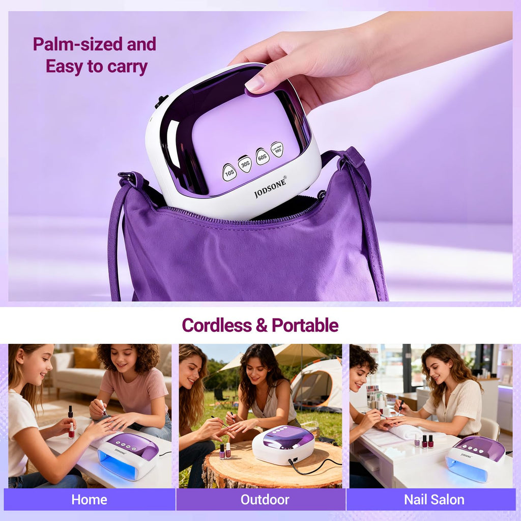 JODSONE Cordless LED Nail Lamp Rechargeable Portable Nail Dryer