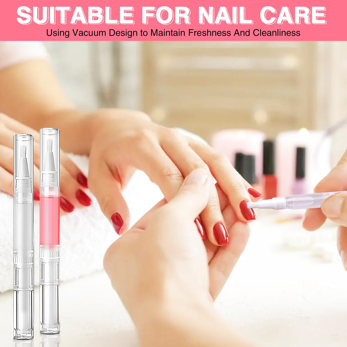 3ml Empty Twist Applicator Pens with Brush Tip, 100 Pack