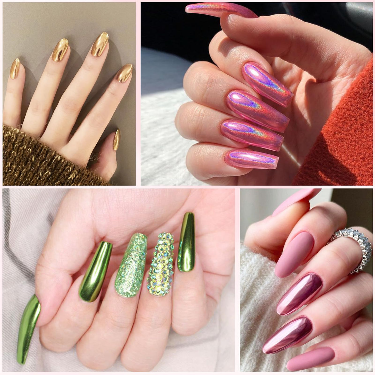 Mirror Chrome Nail Powder Set for Nail Art