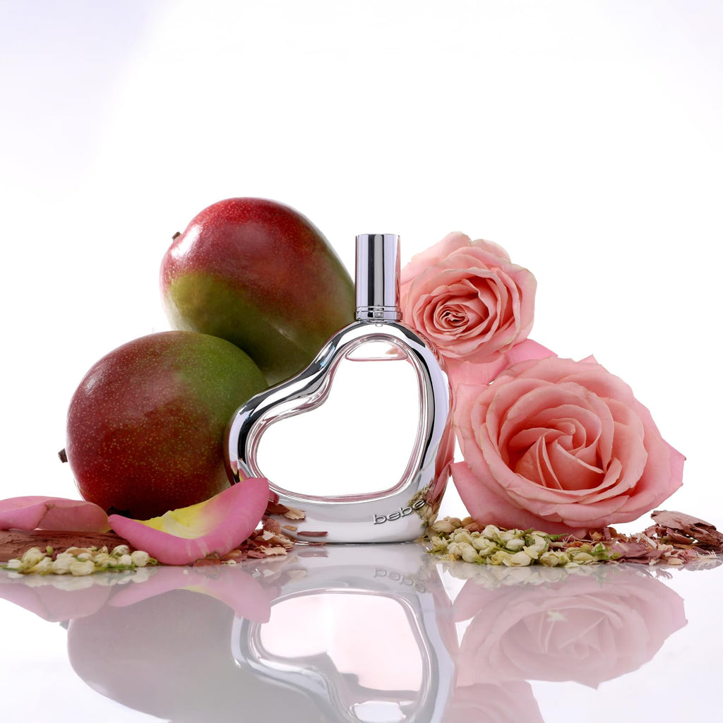 Bebe Silver Eau de Parfum Spray for Women, Fruity Floral Fragrance, 3.4 oz