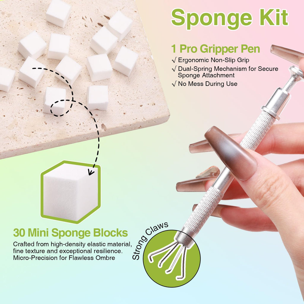 Patting Nail Gel Polish Palette with Sponge Applicators