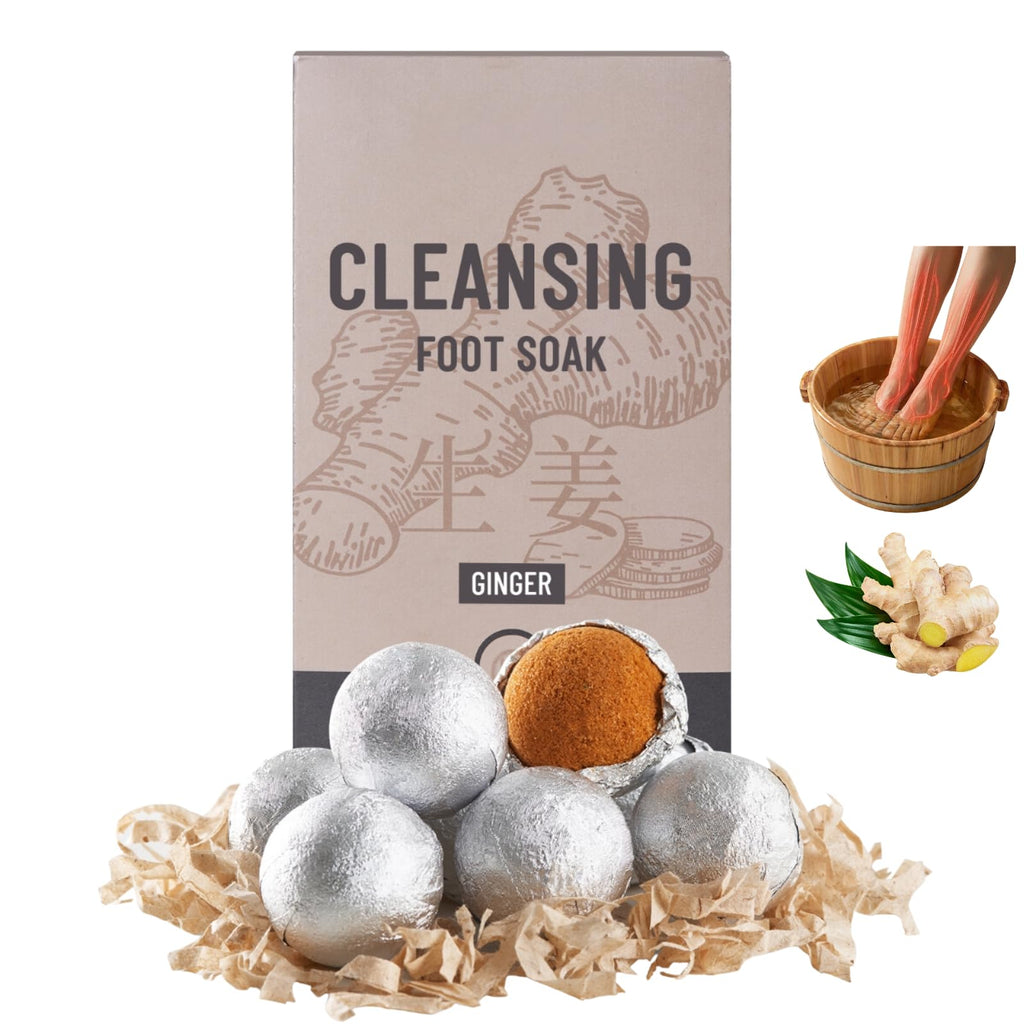 Ginger Herbal Foot Soak Balls with Sichuan Pepper and Angelica Root, 8 Pack
