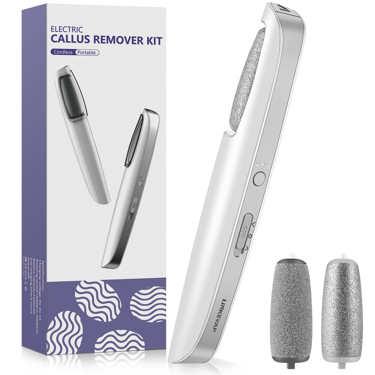 LINKEVAP Electric Foot Callus Remover Pedicure Kit